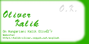 oliver kalik business card